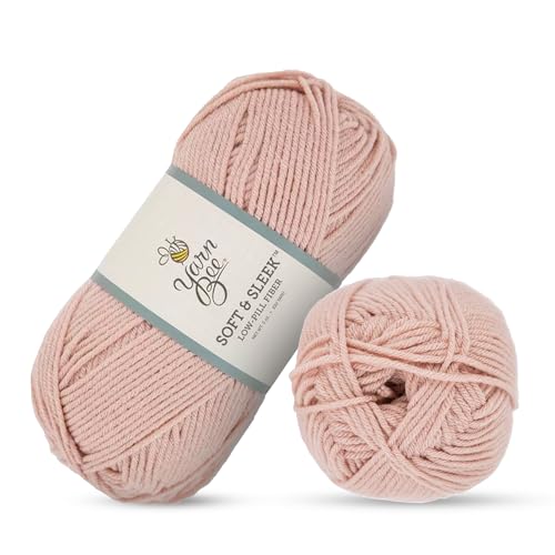 Image of Hobby Lobby Yarn Bee Soft & Sleek Yarn, 100% Low Pill Acrylic, Crocheting & Knitting (Blush)