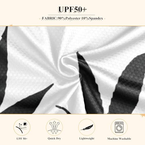 Leaves White Boy's Rash Guard Swim Shirt Long Sleeve Sun Shirt for Kids Toddler UPF50+4