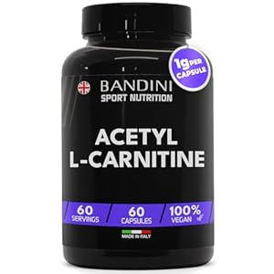 Bandini® Acetyl L-CARNITINE 1000mg per Serving | 60 Vegan Capsules (2 Months Supply) | High Strength ALCAR | L Carnitine Tartrate Natural Energiser | Improves Sports Performance & Metabolism | Non-GMO