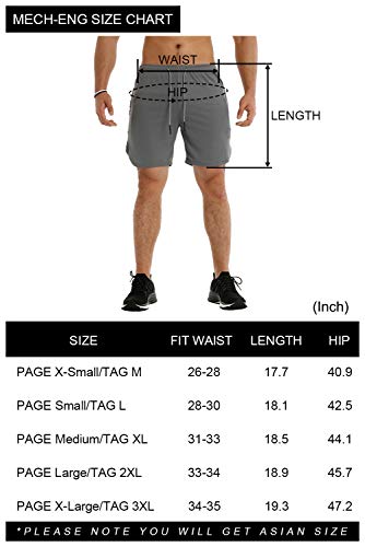 MECH-ENG Men's Workout Running 2 in 1 Shorts Training Gym 7