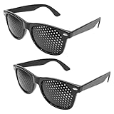 keyxer 2 Unidades: Gafas Originales de Estimulación Visual - Diseño en Rejilla Negra con Brazos Plegables, Lentes Perforados para Relajación Ocular y Corrección, Material Transpirable Multidot
