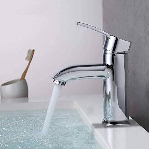 Mélangeur pour évier de salle de bain laiton chromé sans éclaboussure