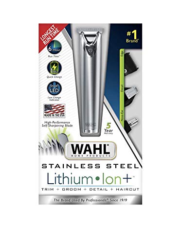 Wahl Stainless Steel Lithium Ion Men's Multi Purpose Beard, Facial Trimmer and T