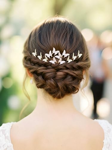 Pinzas para el cabello mini mariposa doradas con pedrería 15 pcs miniatura 5