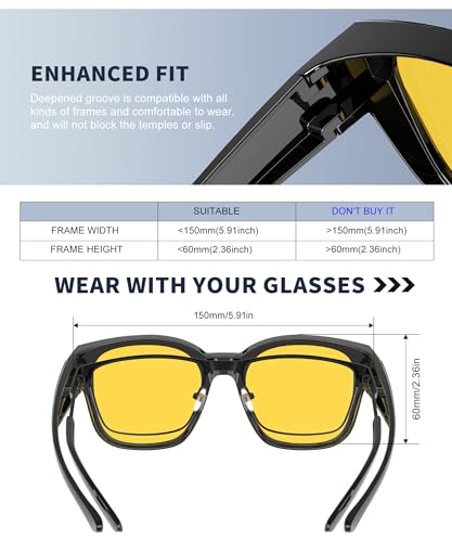 Image of KALIYADI Fit-Over-Glasses Polarized Sunglasses-for-Men Wrap-Around-Sunglasses: Mens Polarized Sunglasses UV400 Protection