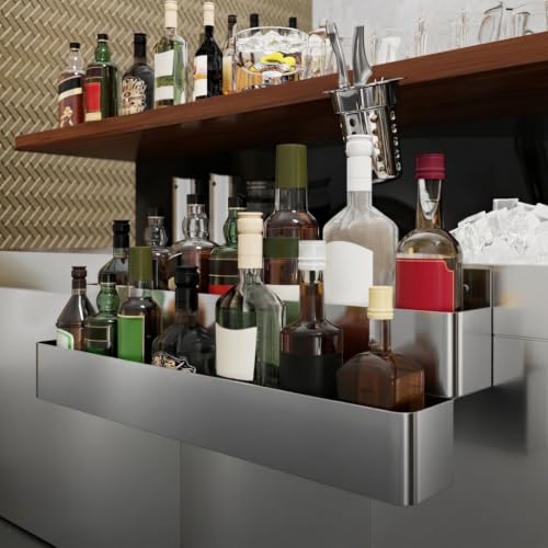 Image of 32 in. Double Tier Stainless Steel Speed Rail Rack for Commercial Bars, NSF