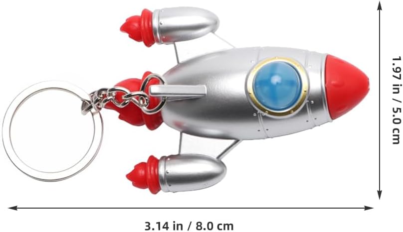 2Pcs Rocket Keychains Space Theme Key Rings Lightweight Hanging Pendant for Keys Bags Backpack Accessories