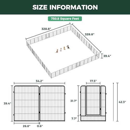 Image of FXW Instant Dog Playpen, RV Camping, Outdoor & Yard, 40 inch H, 48 Panels | Portable, Easy setup, Heavy-duty, DIY layouts, For Medium & Large Dogs, Patented