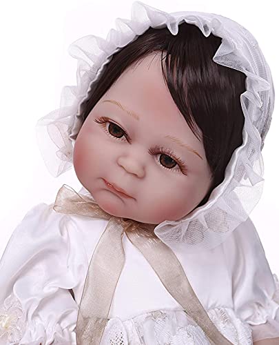 MWKL Volles Silikon Vinyl Reborn Baby Puppe 50cm 20 Zoll Waschbar Neugeborenes Kleinkind Mädchen Puppe Prinzessin Kleid… – Bild 7