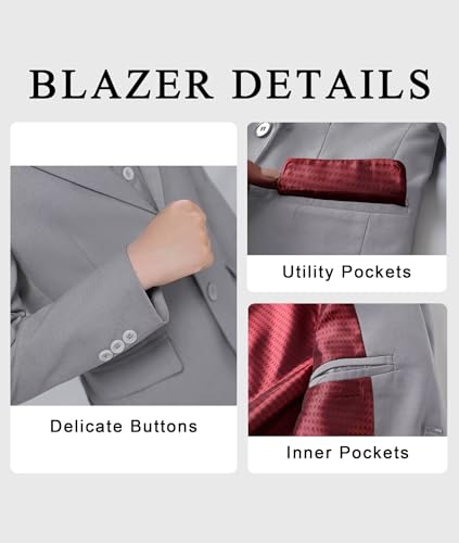 Boys' Formal Solid Color Blazer Jacket School Uniform Coat4