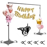 EMART 背景スタンド 撮影スタンド 260x300cm ヘビーデューティーベース 幅、高さ調節可能 キャスター付き 背景布スタンド グリーンバックスタンド パーティー、結婚式、写真撮影、生放送、展示会、クロマキーなどに大活躍