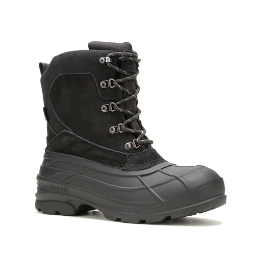 Kamik Fargo 2 Wide Snow Boots for Men - Insulated Winter Shoes for Men with HEAT-MX Lining - Seam-Sealed Waterproof Mens Winter Boots - Non-Slip Traction - Black - 11