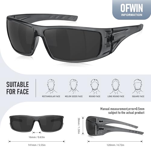 Image of Polarized Sports Sunglasses for Men Women,Driving Fishing | UV400 Protection Anti-Glare Lens, Wrap Around Sunglasses for Cycling,Hiking,Golf & Outdoor Sports Unbreakable Frame
