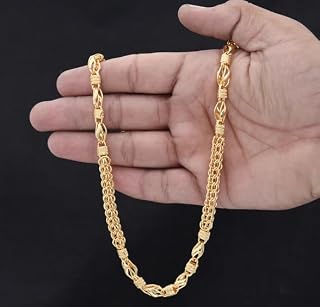 One Gram Stylish Heavy Golden Neck Men Chain “20” Inches Gold-plated Chain_A894 Price In India