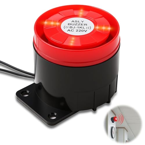 Sirena Al Aire Libre 220 V 120 DB, Sistema De Alarma De Seguridad Doméstica De Alto Decibelio, Alarma De Casa Intermitente Roja Para Garantizar La Seguridad De IA Casa