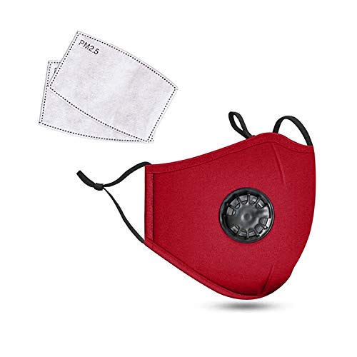 Anewoneson 2020 Reusable Dustproof,Dust PM2.5 Windproof Foggy Haze Pollution Respirato Washable, Reusable Red