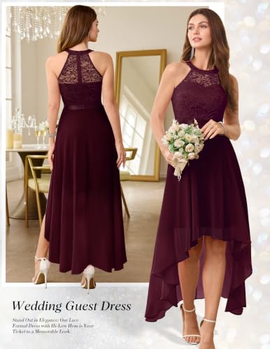 Image of Wedtrend Women's Semi Formal Dresses Halter Bridesmaid Dresses Wedding Guest Dress High Low Prom Dress