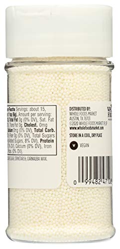 Image of 365 by Whole Foods Market, White Nonpareils Sprinkles, 3.15 Ounce (Pack of 2)