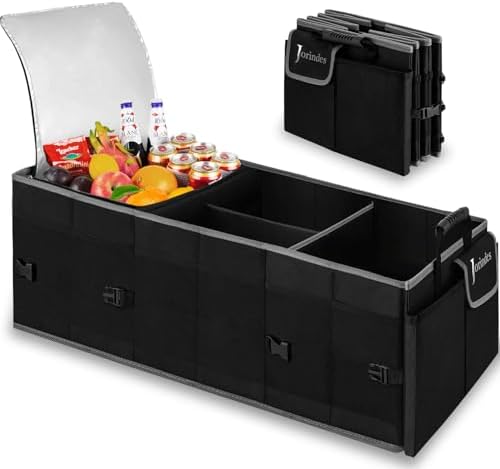 Trunk Organizer With Built-In Insulated Leak Proof Cooler Bag,Col...