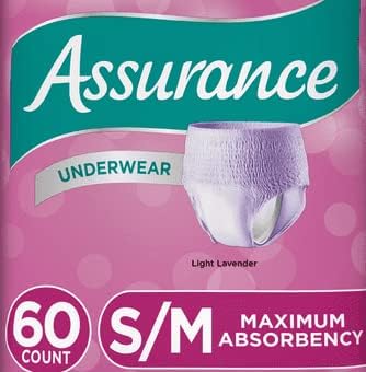 PACK OF 2 - Assurance Incontinence Underwear for Women, Maximum, S/M, 60 Ct