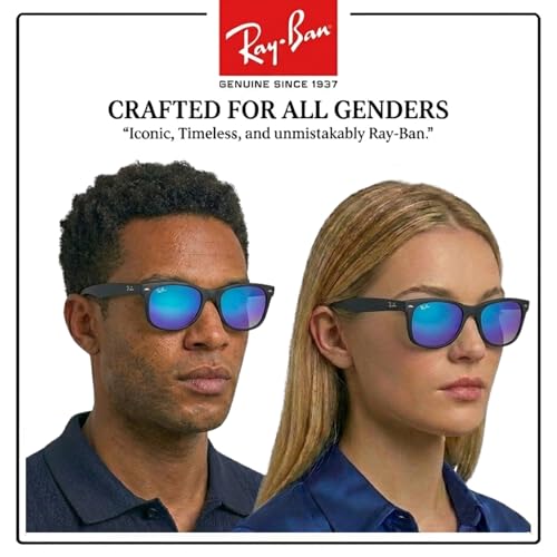 Image of Ray-Ban RB2132 NEW WAYFARER FLASH Square Shaped Sunglasses for Men & Women with Official RAYBAN Eyewear Kit