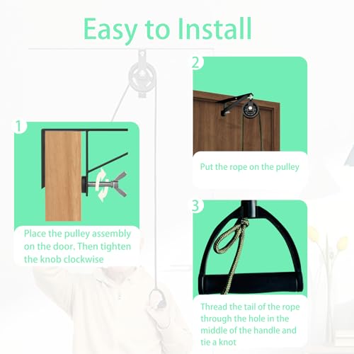 Image of Shoulder Pulley for Physical Therapy with Fixed Metal Bracket, Shoulder Pulley Over The Door Physical Therapy System, Over Door Exercise Pulley for Injury Rehab Recovery Stretching | Quiet Increase Pulley, For Home Use, To Relieve Shoulder Pain