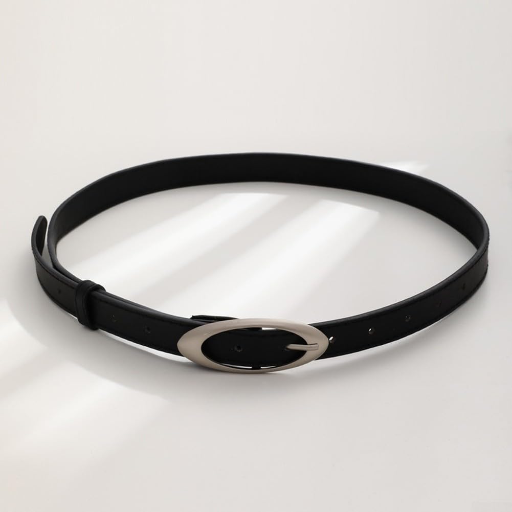 para cinturón Unisex PU Hebilla Aleación Fino Negro para cinturón
