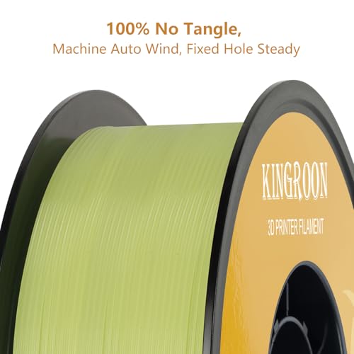 Image of Kingroon Glow in Dark 1.75mm PLA Filament, Fit Most FDM 3D Printers, Dimensional Accuracy + /- 0.03 mm, 1kg Spool(2.2lbs), Luminous PLA 3D Printer Filament - Yellow