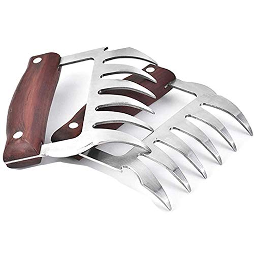 BSGP Fleischkrallen aus Metall mit Holzgriffen, 2 Stück