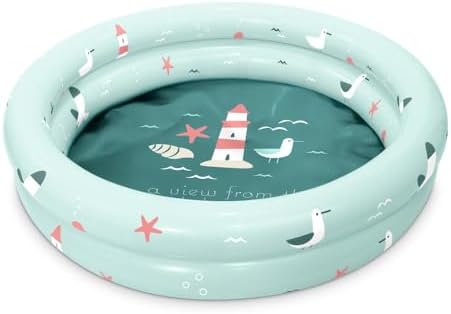 Miniland Aufblasbarer Baby Pool Lighthouse 100 cm - Kinderpool für den Außenbereich | Kompakt, Leicht und Einfach zu Transportieren | Ideal für Garten, Strand oder Terrasse | Somme