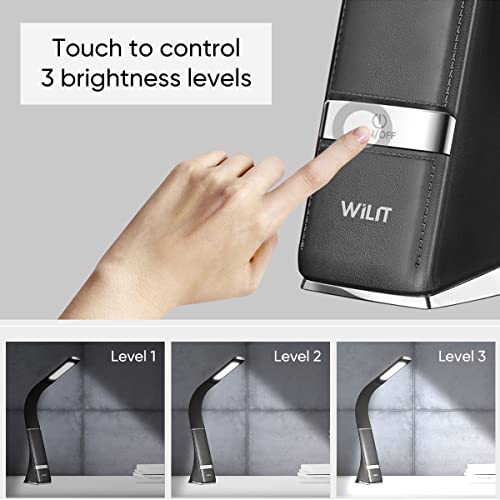 WILIT Lampada da Scrivania Ricaricabile, Lampada da Tavolo Senza Fili LED con 3 Livelli di Luminosità per Cameretta, Ufficio - Image 3