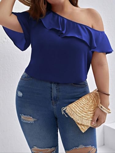 Image of KOTTY Womens Floral Flutter Sleeve Empire Navy Blue Button Boat Neck Top