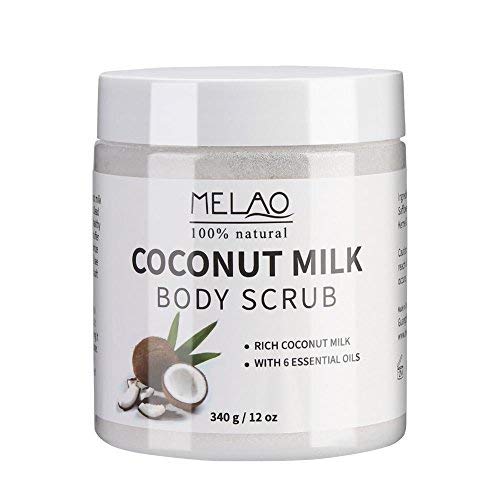 Bath Salt Body Scrub, Pure Naturals Coconut Milk Exfoliating Body Scrub for Hands, Arms Legs, Elbow, Foot