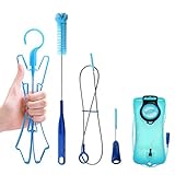 TAGVO Hydration Bladder Cleaning Kit + Backup Bladder 2 Liter BPA Free, 4 in 1 Cleaner Set-Long Brush for Hose, Small Brush for Bite Valve, Big Brush for Bladder & Hanger for Bladder Drying