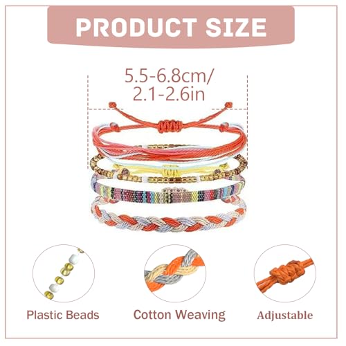 ZENGSING 24StK Surfer Armband für Frauen Herren, Armbander Bunt, Boho Armbander Fußkettchen für Damen, Stoffarmband, Freundschaftsarmband, Geschenke zum Geburtstag Weihnachten (Farbe A)