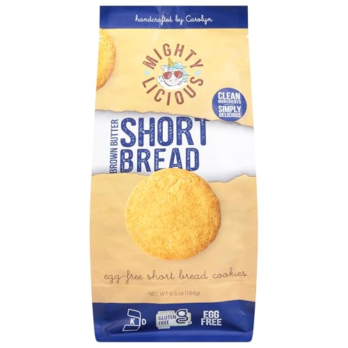 MIGHTYLICIOUS Brown Butter Shortbread Cookies, Gluten-Free Cookies, Egg-Free Snack, Allergen-Friendly,