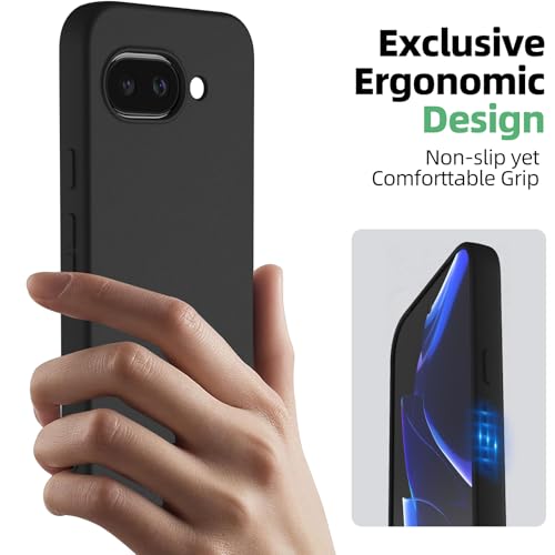 Image of X-level for Google Pixel 9A Case Slim Fit Soft Flexible TPU [Guardian Series] Ultra-Thin Grip Matte Finish Coating Phone Back Cover Light Shockproof Protective Case for Women Men-Black