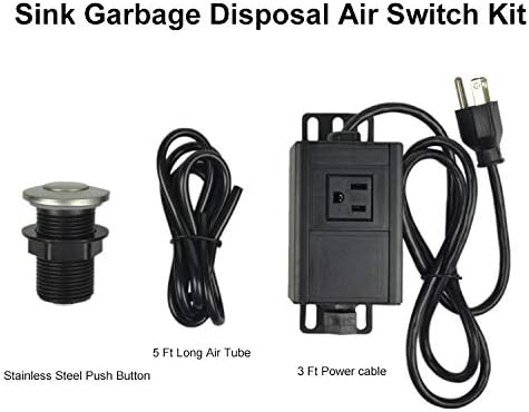 Miniatura 3 de Homend - Kit de interruptor de aire en la parte superior del fregadero, interruptor de aire para eliminación de basura, botón superior del