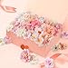 210 Pcs Mini Silk Flower Heads Small Pink Fake Rose Daisy Faux Flowers Bulk for Crafts Artificial Loose Fabric Flowers Heads Sunflower Bulk for Wedding Hair Cap Dresses Decorations (Light Pink Mixed)