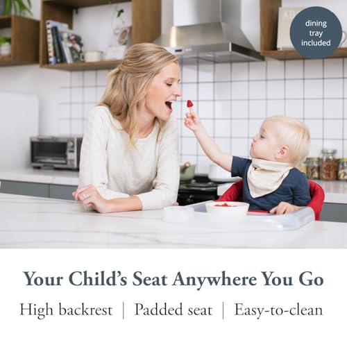 Image of Inglesina Fast Table Chair - Red + Fast Dining Tray - Portable Baby High Chair - for Babies & Toddlers up to 37 lbs - Fits Tables 0.8'' to 3.5'' Thick - Compact & Easy to Use - Travel Bag Included