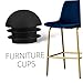 Hoement 30Pcs Tube End Cap Black Plastic Plug for Furniture Legs No Tool Installation Scratch Resistant Multipurpose Glide Inserts for Tables and Chairs Silent Movement