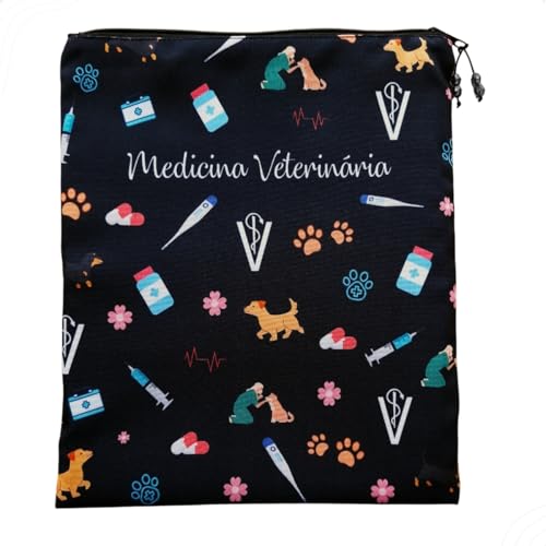 Matellasse - Porta Jaleco e Esteto Organizador de bolsa Necessaire Personalizado Biomedicina Fisioterapia Medicina Veterinária Enfermagem Odontologia Nutrição (VETERINÁRIA)