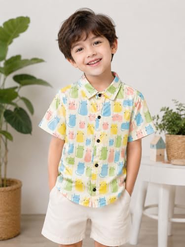 Image of RICH COPPER Fashionable Cotton Printed Half Sleeve Casual Shirt for Men Featuring Lightweight Fabric and Modern Design