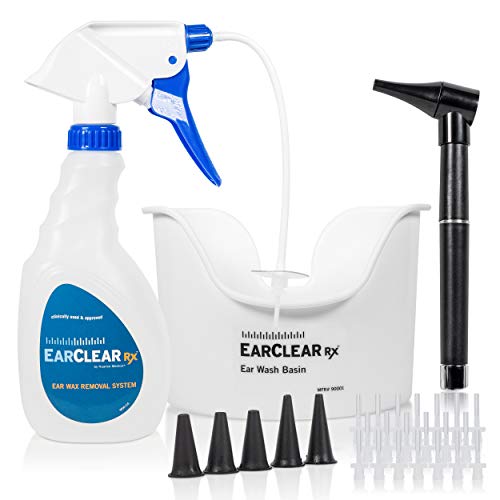 Nuance Medical EarClear Rx Flexible Tip Ear Cleaning Kit with Otoscope Penlight, Basin and 20 Disposable Tips