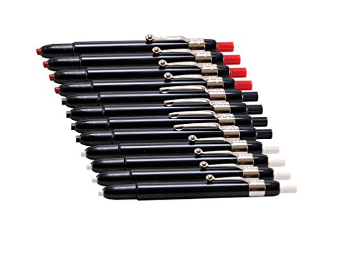 Listo 1620 Marking Pencils, Box of 12, Grease Pencils/China Marking Pencils/Wax Pencils (Colors: Black, Red, White) BONUS: 1 x Orange Listo Marking Pencil Included.