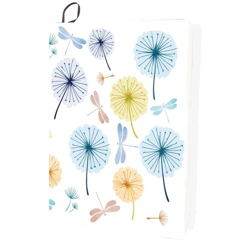 CRASPIRE Dandelion Stretchable Book Cover Dragonfly Plant Washable Reusable Large Nylon Cloth Elastic Polyester Book Cover Protector Notebook Wraps Suitable for Most Hardcover Books