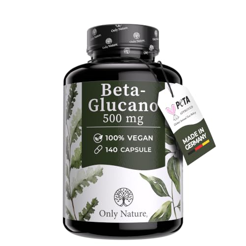 Beta Glucan 500mg - 140 Kapseln - Cholesterin senken - in Deutschland produziert & Laborgeprüft - Vegan - Beta Glucan hochdosiert - Betaglucan
