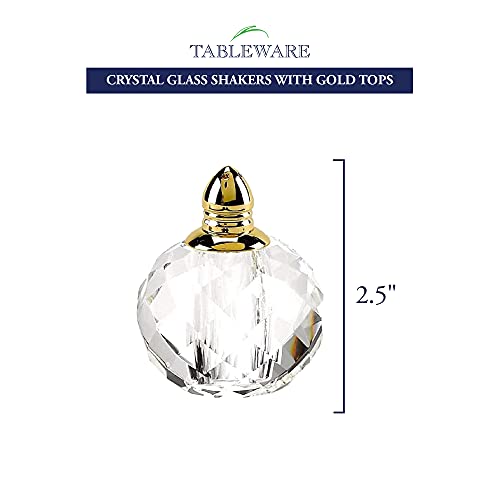 Badash Zendra Gold Crystal Dining Salt and Pepper Shakers Set, 2.5 Inch by Badash - Image 3