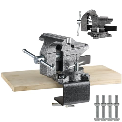 Image of Bench Vise, 4-1/2" Vise For Workbench,2-in-1 Multi-Purpose Heavy Duty Table Vice, 270° Swivel Base Home Vise for Woodworking,Home Workshop,Welding and DIY