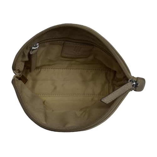 Image of ili New York Genuine Leather RFID Blocking Cosmetic Makeup Pouch - Taupe